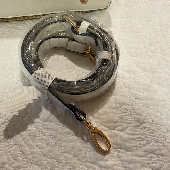 DUNE LONDON woven straw and white  faux leather tote bag - Picture 13 of 16